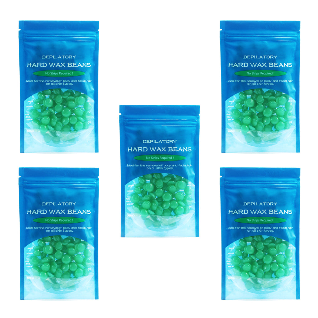 5 Bags Hot Film Wax Beans Hair Removal Bikini Depilatory Beads Green Tea