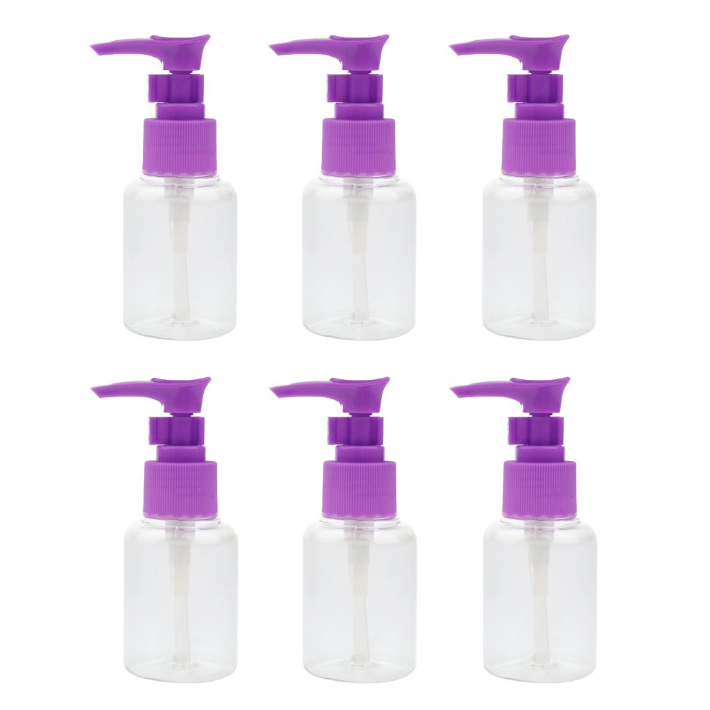 6 Pieces Portable Spray Bottles Cosmetic Vial Container Random Color 50ML