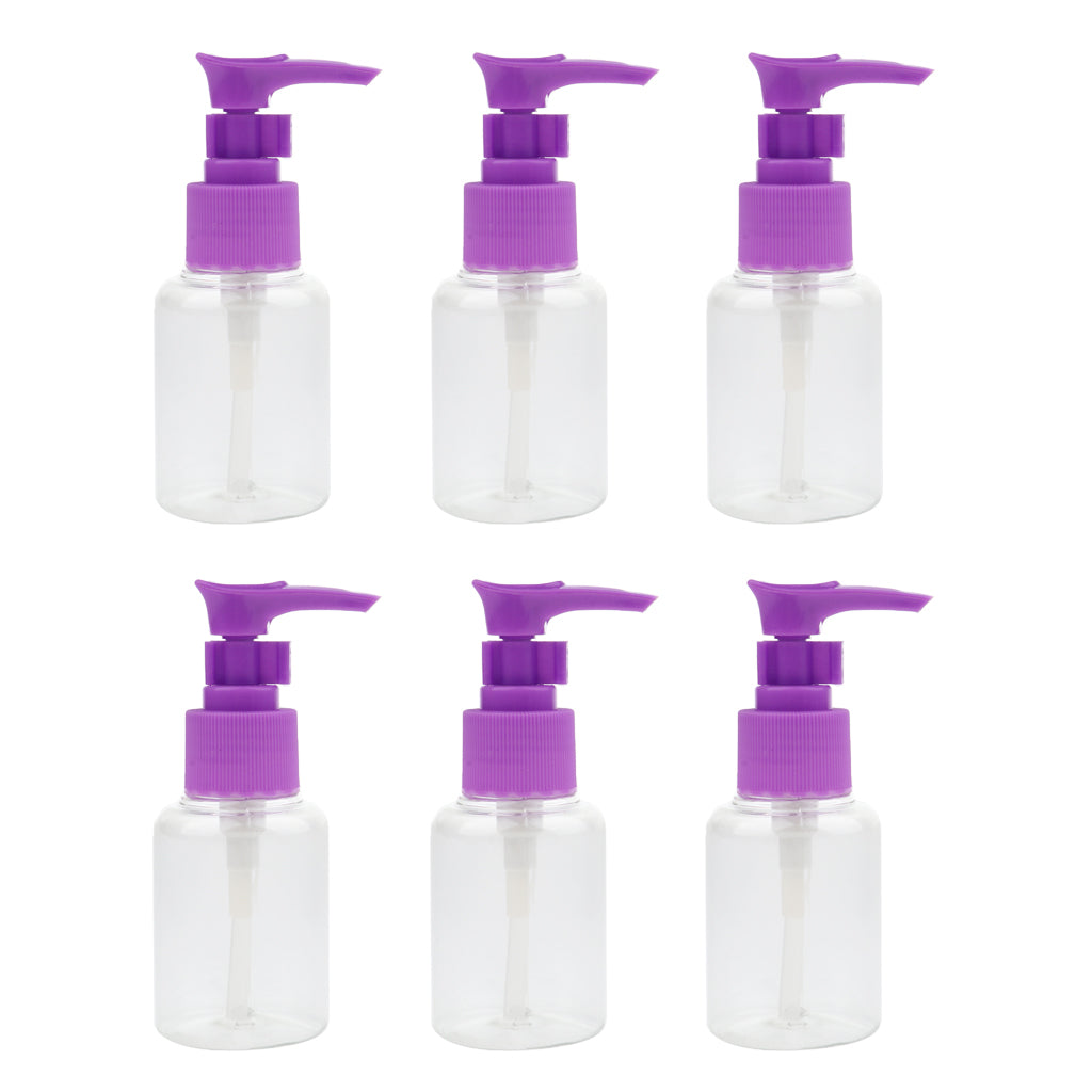 6 Pieces Portable Spray Bottles Cosmetic Vial Container Random Color 50ML