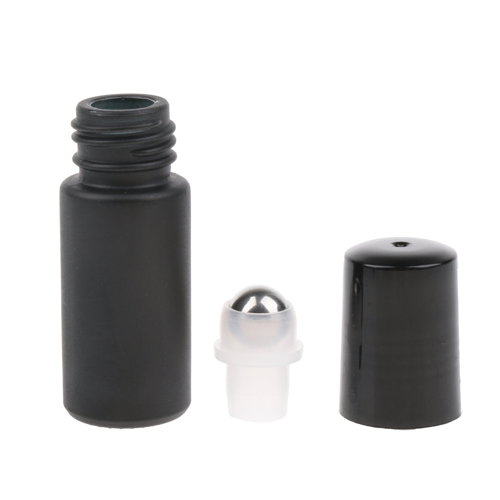 20 Pieces Refillable Empty Essential Oils Perfume Roll on Bottles Black