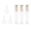 3 Pieces 8ml Refillable Lip Gloss Bottle Perfume Container +3 Funnel Gold