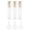 3 Pieces 8ml Refillable Lip Gloss Bottle Perfume Container +3 Funnel Gold