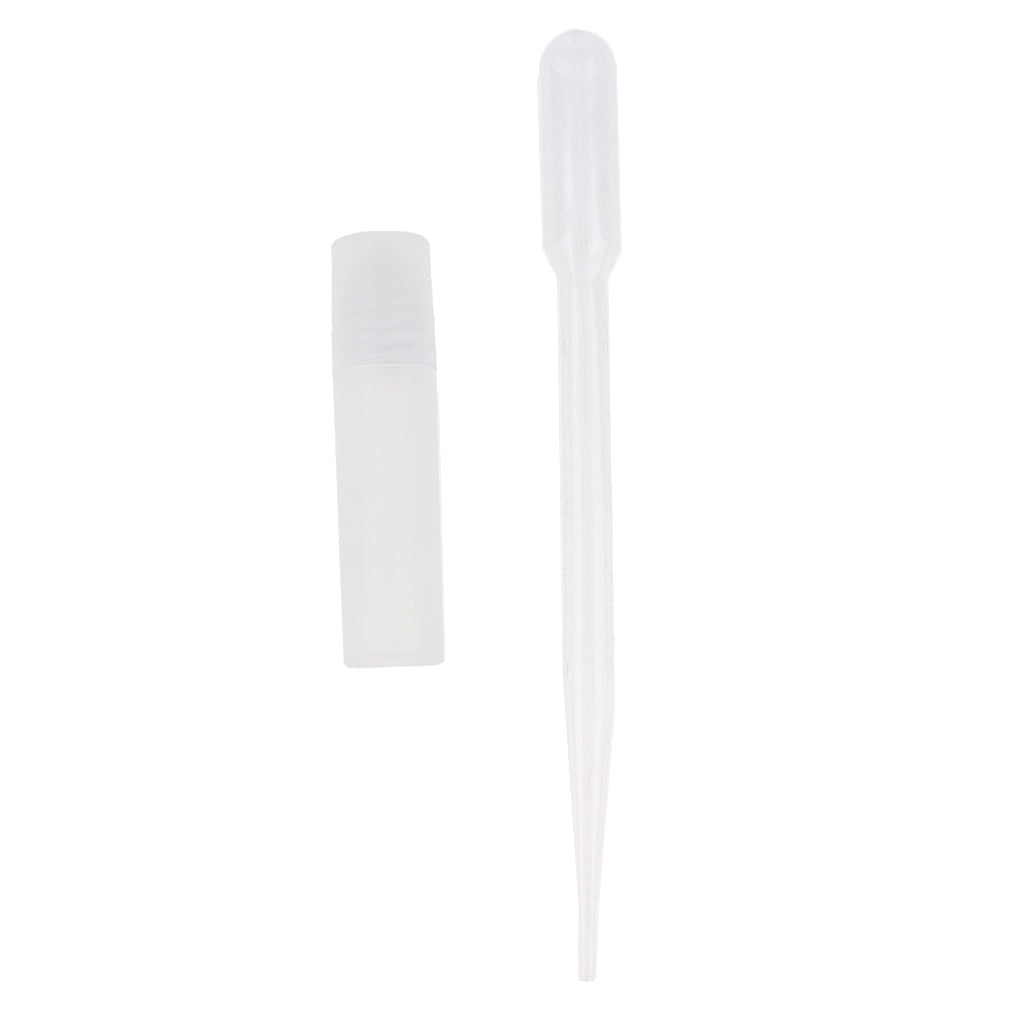 10 Pieces Clear Empty Refillable Perfume Roll On Bottles with Pipettes 5ml