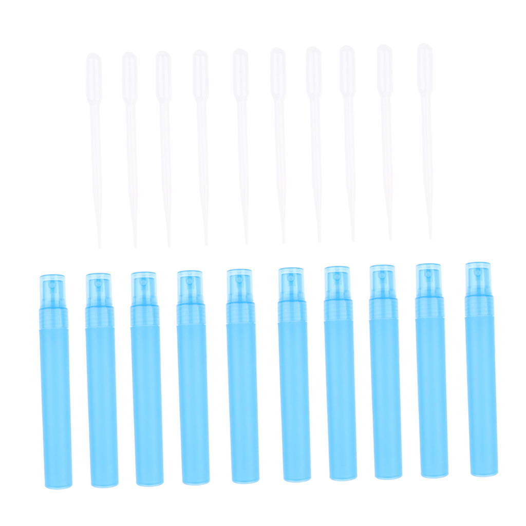 10 Piece 30ML Perfume Spray Bottle Refillable Atomizer with 10 Sucker  Blue