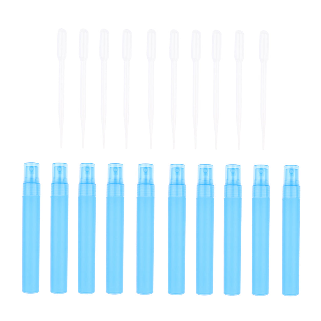 10 Piece 30ML Perfume Spray Bottle Refillable Atomizer with 10 Sucker  Blue