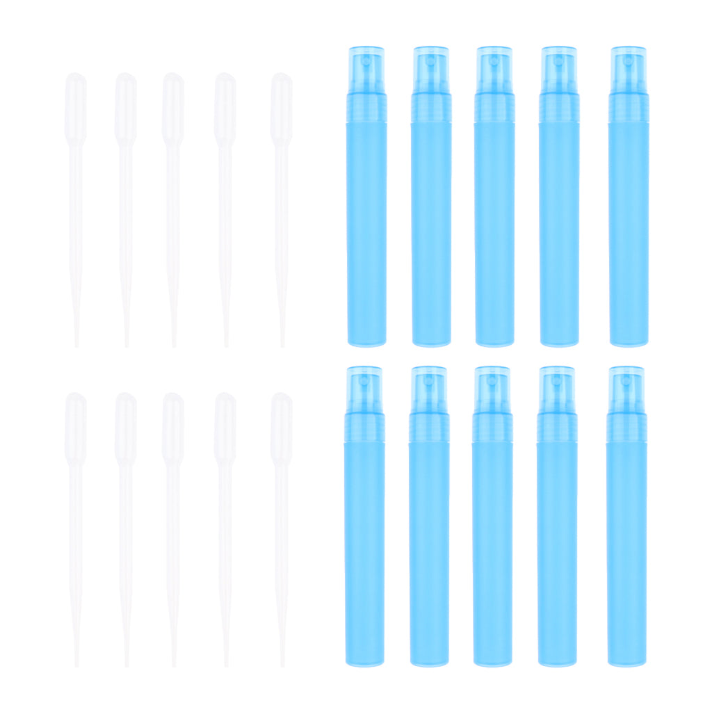 10 Piece 30ML Perfume Spray Bottle Refillable Atomizer with 10 Sucker  Blue