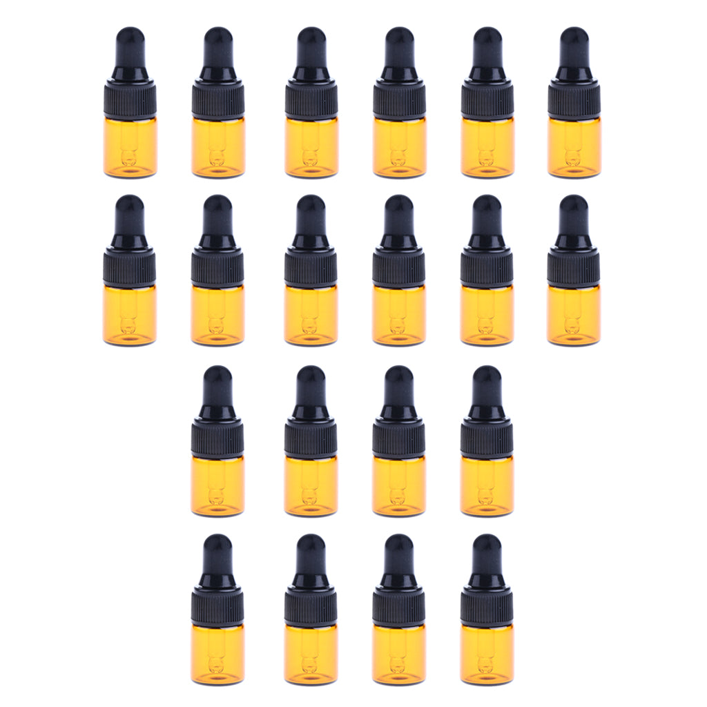 20 Pieces Mini Refillable Glass Dropper Bottle for Essential Oils 3ML