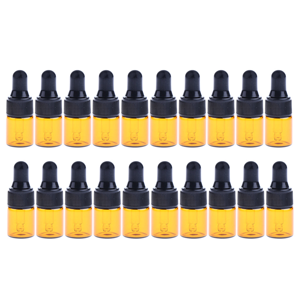 20 Pieces Mini Refillable Glass Dropper Bottle for Essential Oils 3ML