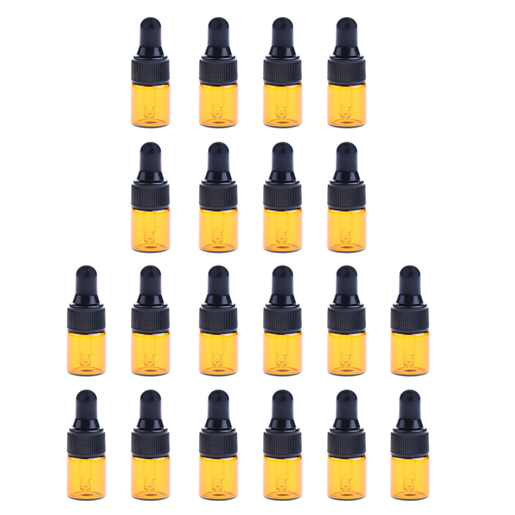 20 Pieces Mini Refillable Glass Dropper Bottle for Essential Oils 3ML