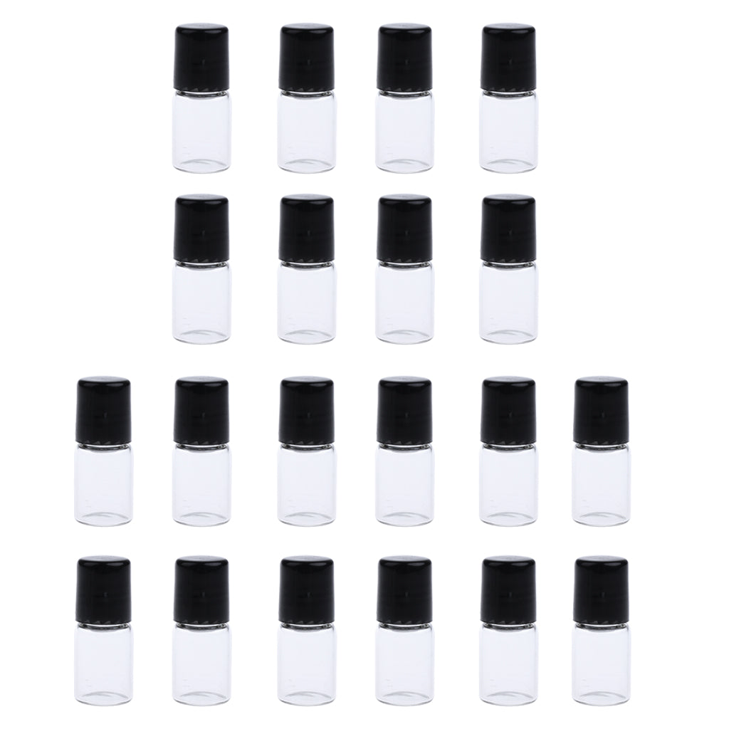 20 Pieces Empty Glass Roll On Bottles for Essential Oil Perfume 2ML Clear