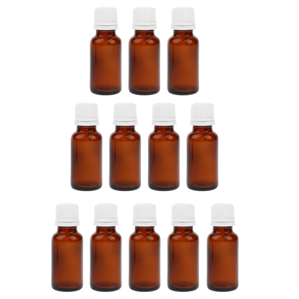 12 Pieces Essential Oils Glass Bottles With Orifice Reducer Dropper 20ml