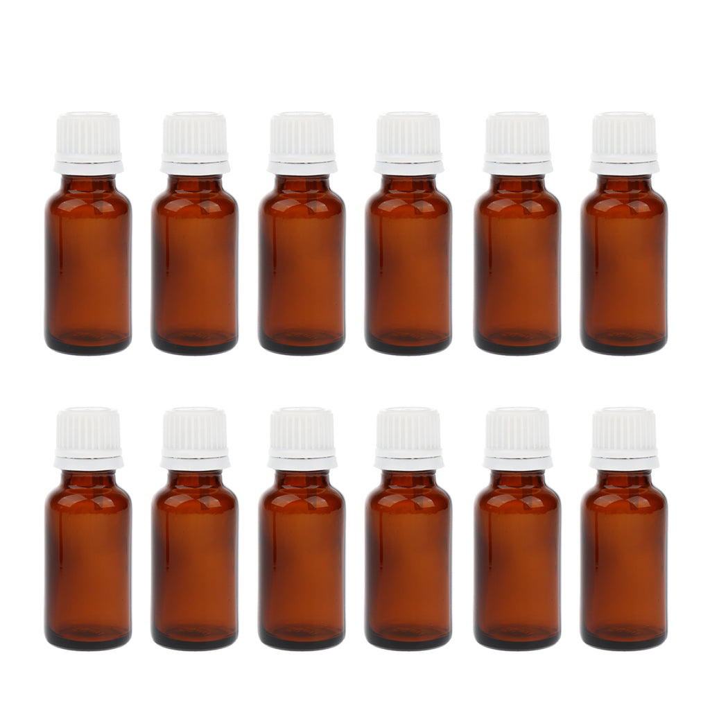 12 Pieces Essential Oils Glass Bottles With Orifice Reducer Dropper 20ml