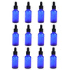 12 Pieces Empty Essential Oils Dropper Bottles Aromatherapy for 30ml Blue