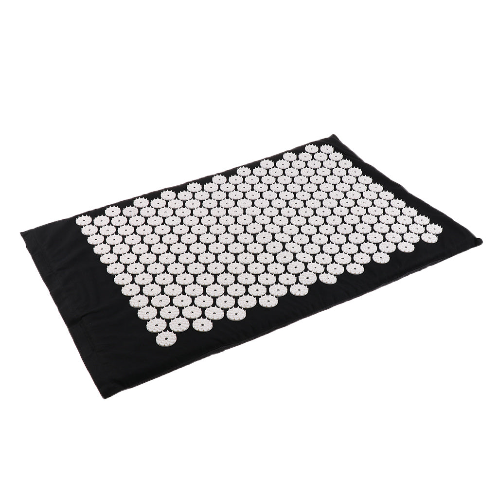 Spiky Acupressure Pillow Mat Set Acupuncture Massage Cushion Pad Kit Black