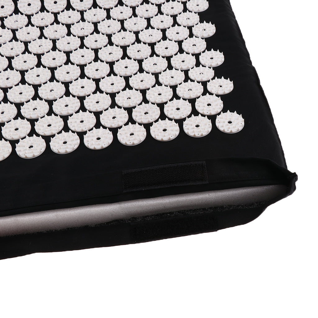 Spiky Acupressure Pillow Mat Set Acupuncture Massage Cushion Pad Kit Black