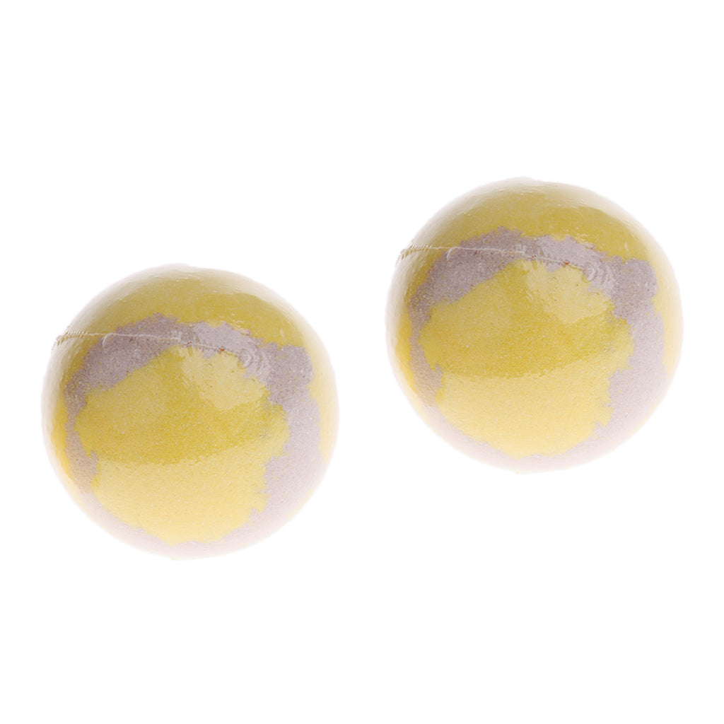 2 Pieces 100g Women Bubble Bath Salt Essential Oil Bomb Balls Yellow