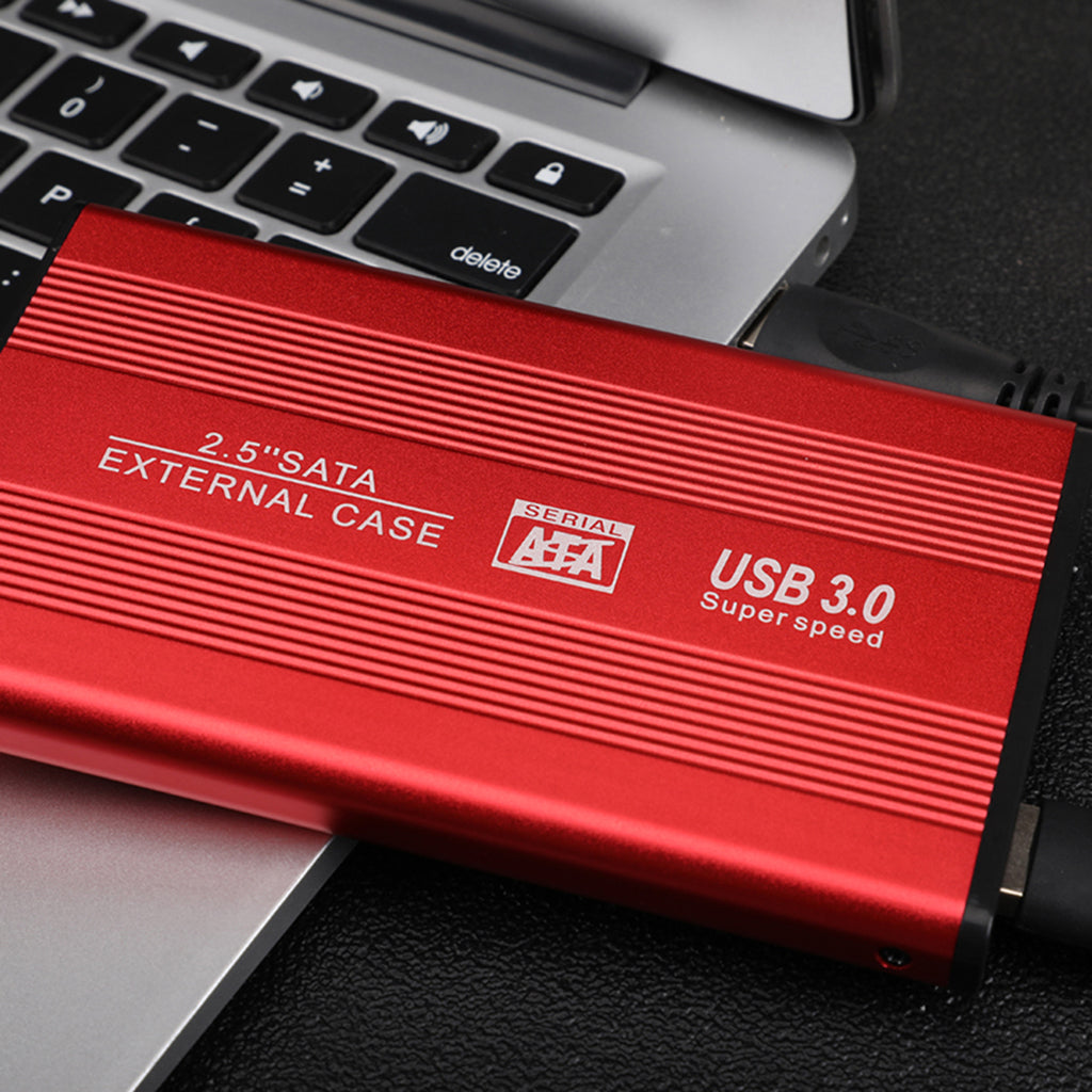 Red Ultra-thin 2.5in Hard Drive Disk USB3.0 HDD Case for Desktop PC 2T