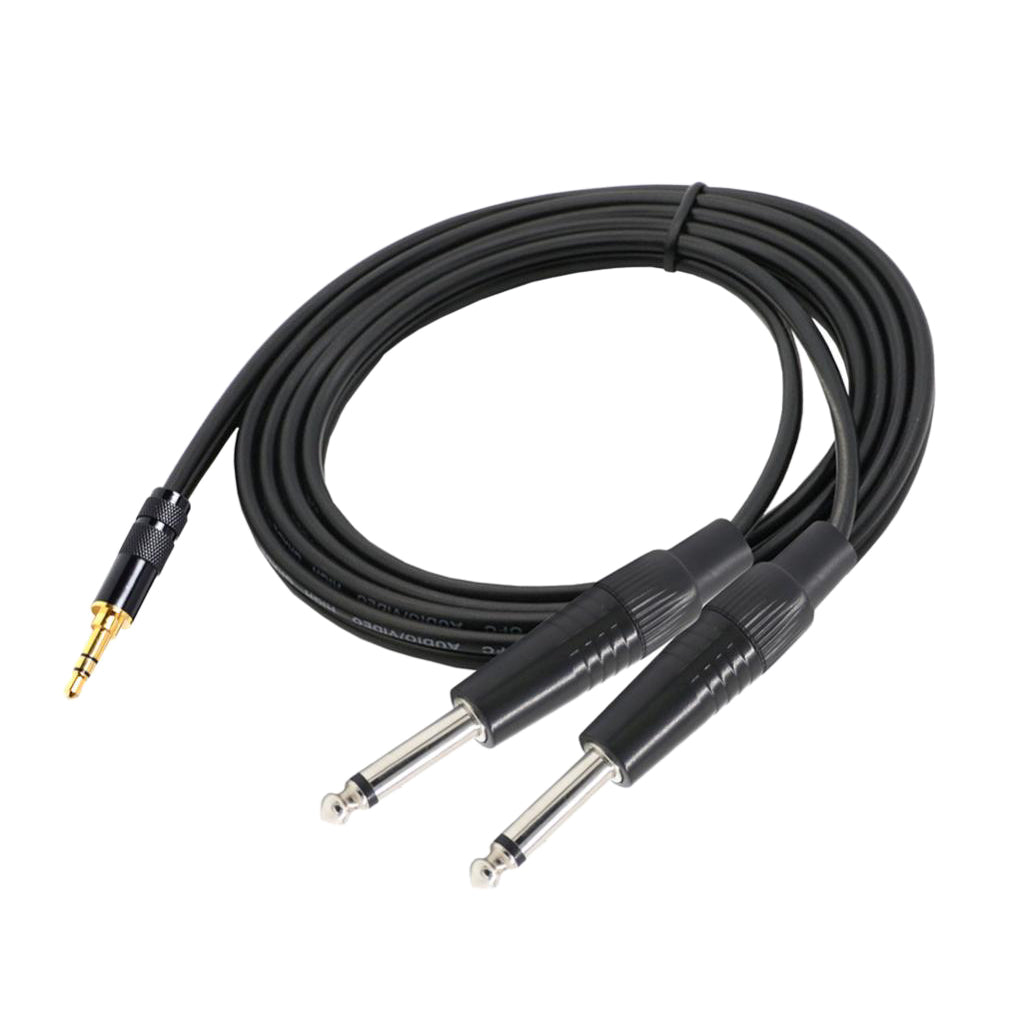 3.5mm 1/8" TRS to Dual 6.35mm 1/4" TS Mono Stereo Y-Cable Splitter  1x 2m