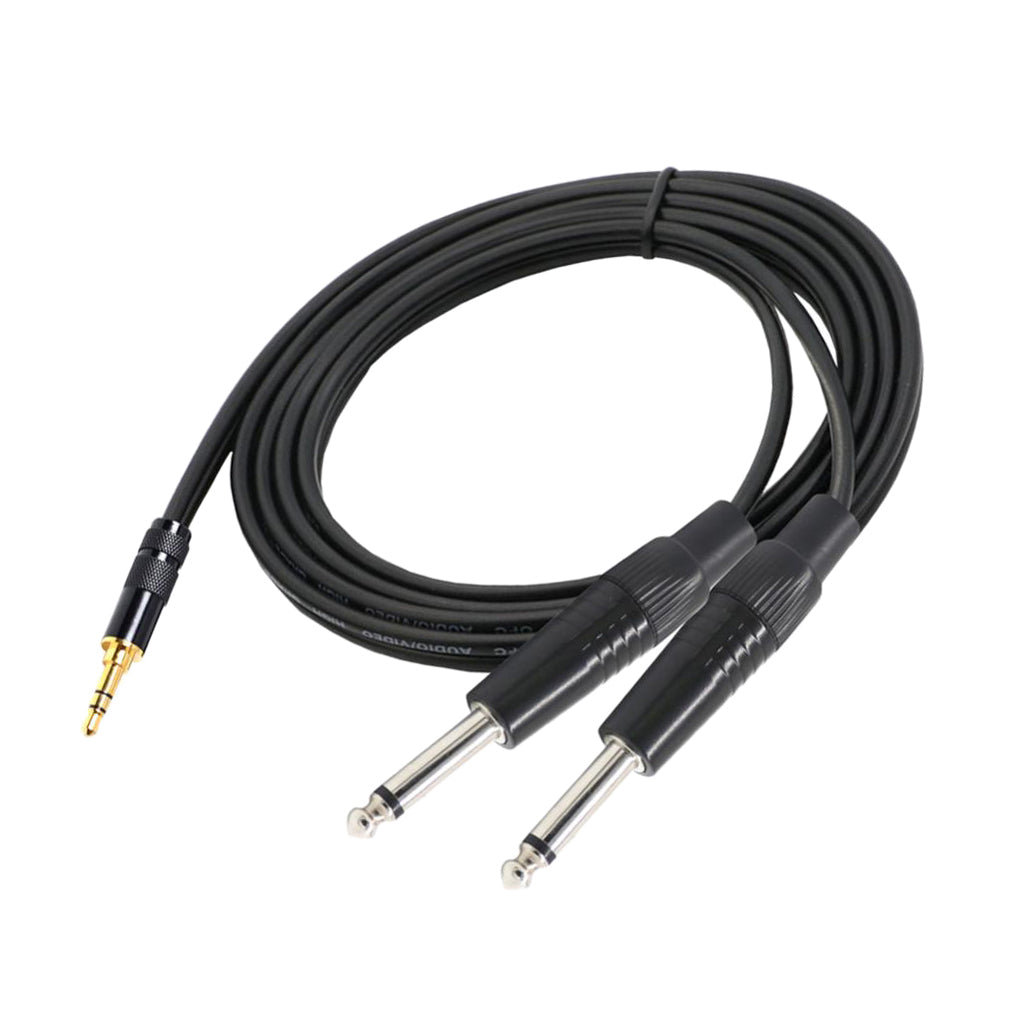 3.5mm 1/8" TRS to Dual 6.35mm 1/4" TS Mono Stereo Y-Cable Splitter  1x 2m