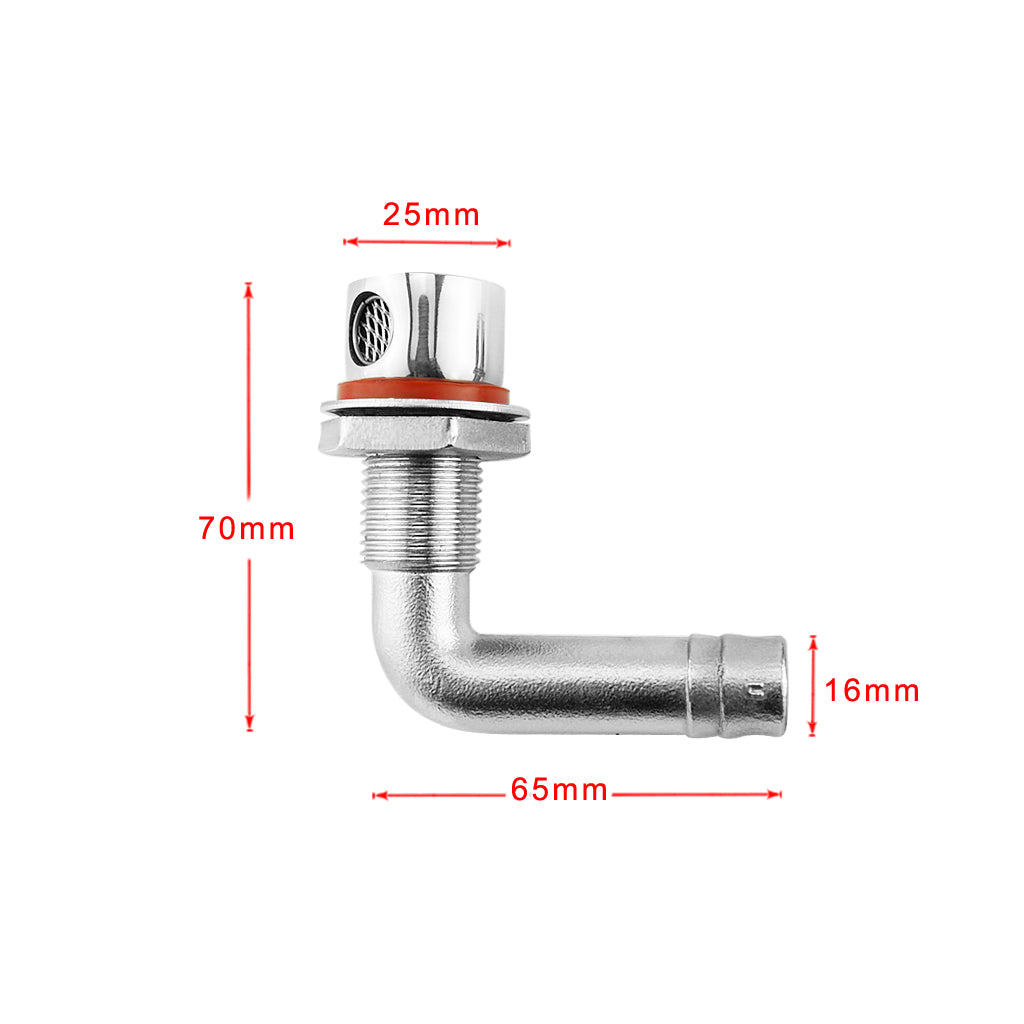 15mm 316 Stainless Steel 90 Degree Bend Boat/ Yacht / Car Gas Fuel Tank Vent