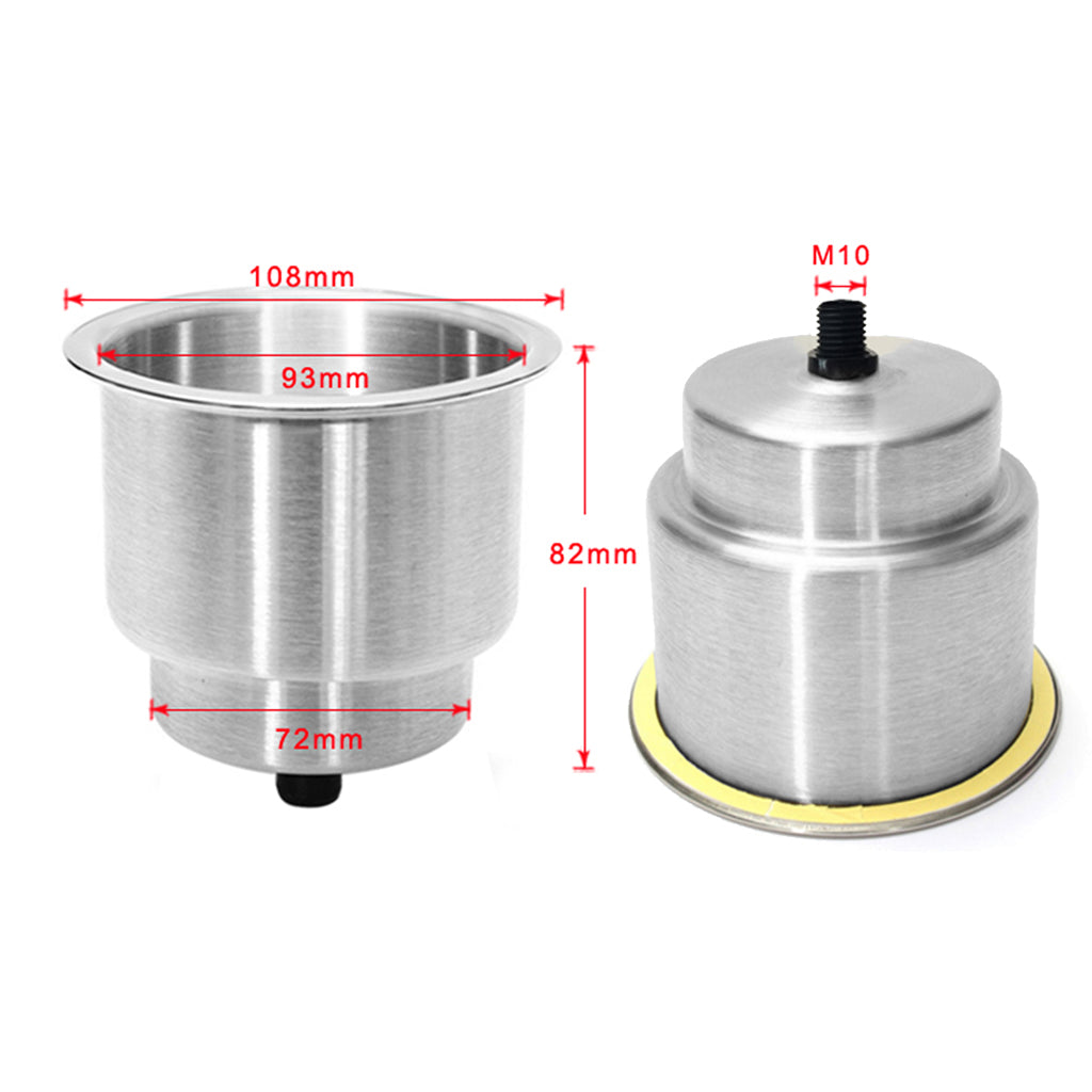 Stainless Steel Cup Drink Holder Brushed for Marine Boat RV Camper Truck