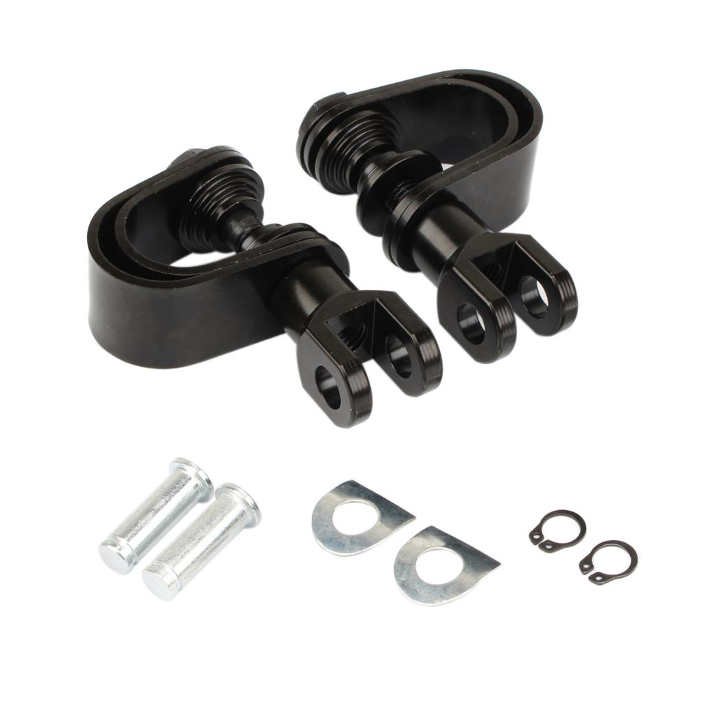 1" Motorcycle Footrest Mount Clamp Engine Guard Footpeg Clips Black