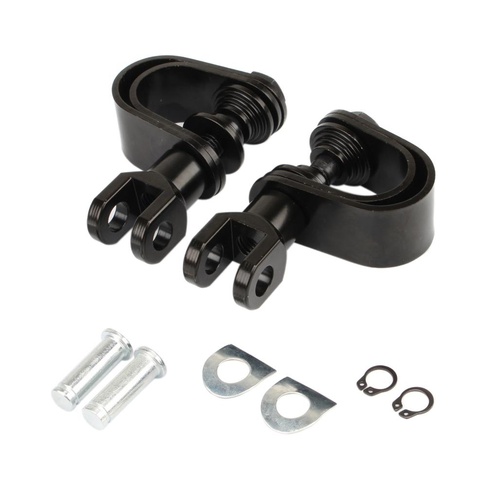 1" Motorcycle Footrest Mount Clamp Engine Guard Footpeg Clips Black