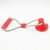 Multifunction Dog Interative Tug Toy Rubber Chewing Suction Cup Toy Rose Red