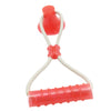 Multifunction Dog Interative Tug Toy Rubber Chewing Suction Cup Toy Rose Red