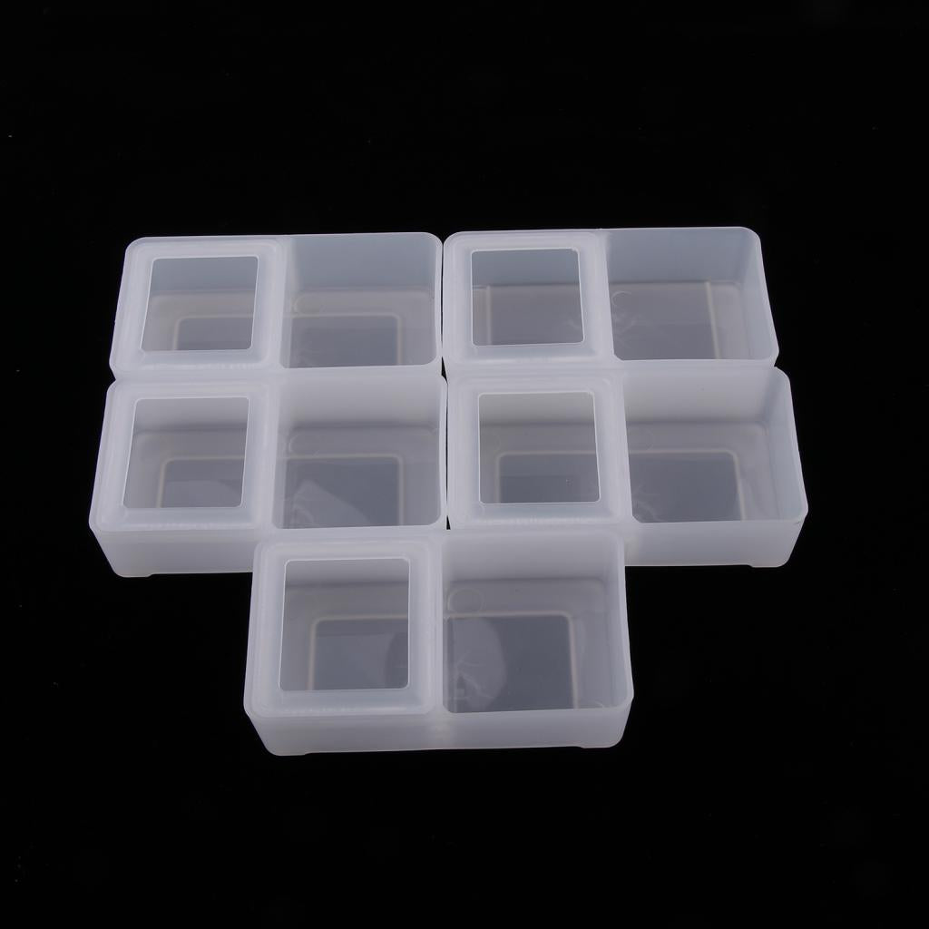 5x Double Box Turtle Basin Reptile Feeder Box Insect Food Water Container