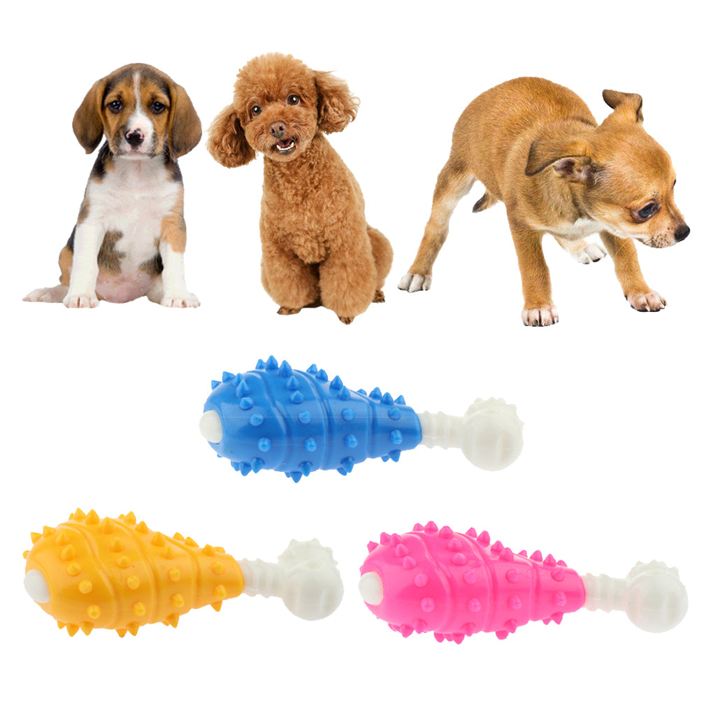 Creative Toy Chicken Legs Pet Puppy Teeth Care Cleaning Brush Toys Blue