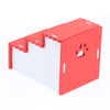 Hamster Hideout House Wooden Living Hut Exercise Nest for Mouse red