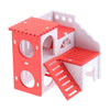 Wooden Hamster House Hideout Hut Exercise Natural Funny Nest Toy red