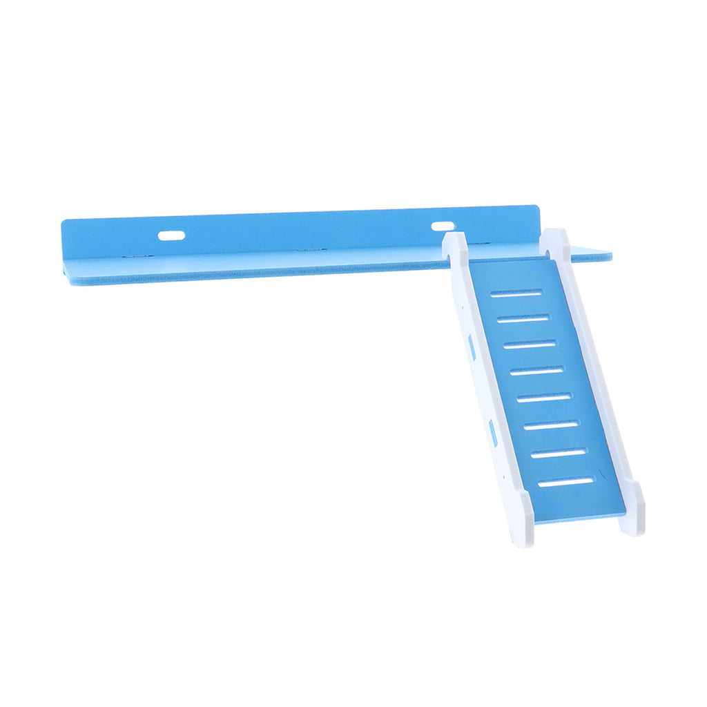 Wooden Platform and Ladder Set for Chinchilla Hamster Climbing dark blue