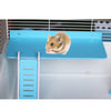 Wooden Platform and Ladder Set for Chinchilla Hamster Climbing blue