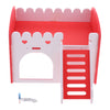 Cute Design Mini Small Animal Castle House Hamster Live Play House Red