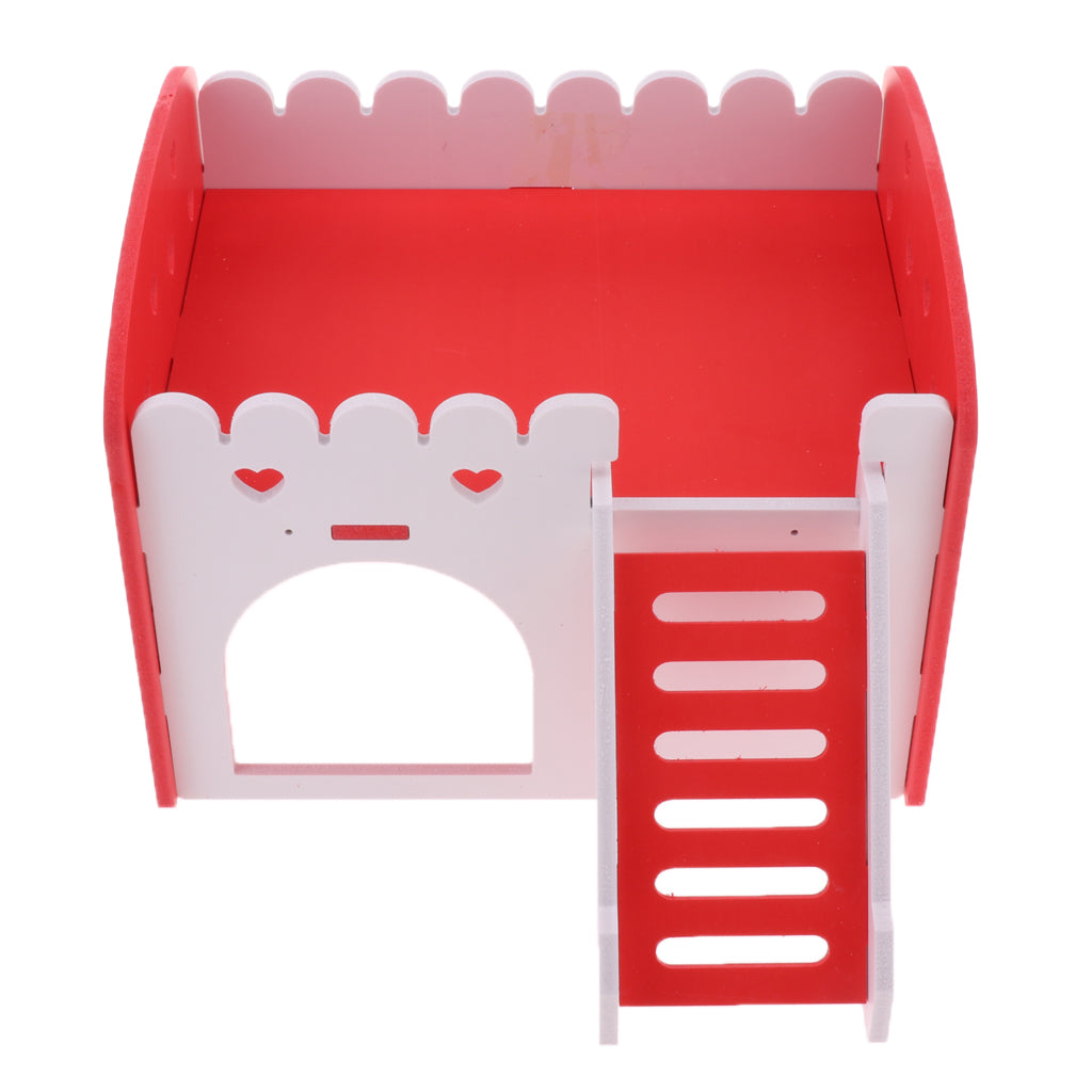 Cute Design Mini Small Animal Castle House Hamster Live Play House Red