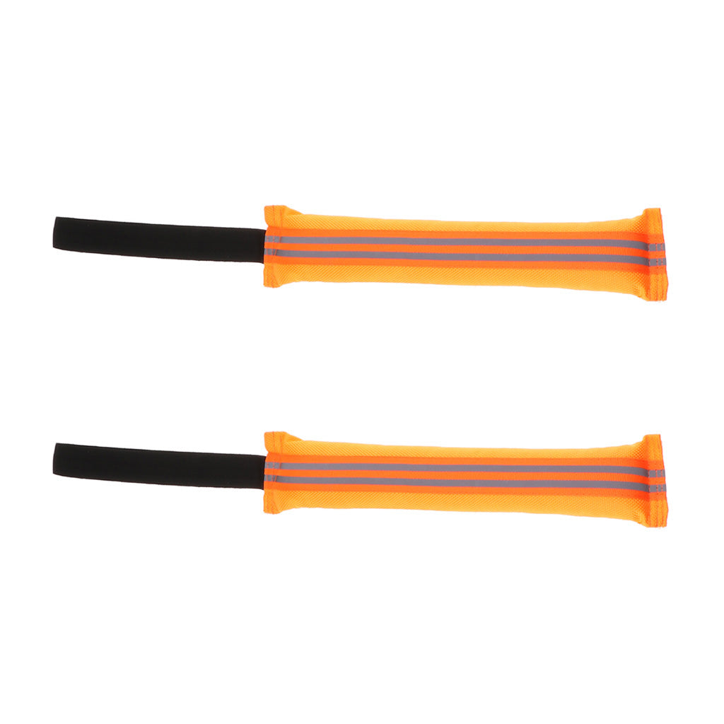 2pcs Dog Bite Tug Toy with One Handles for Tug Interactive Pull Toy orange