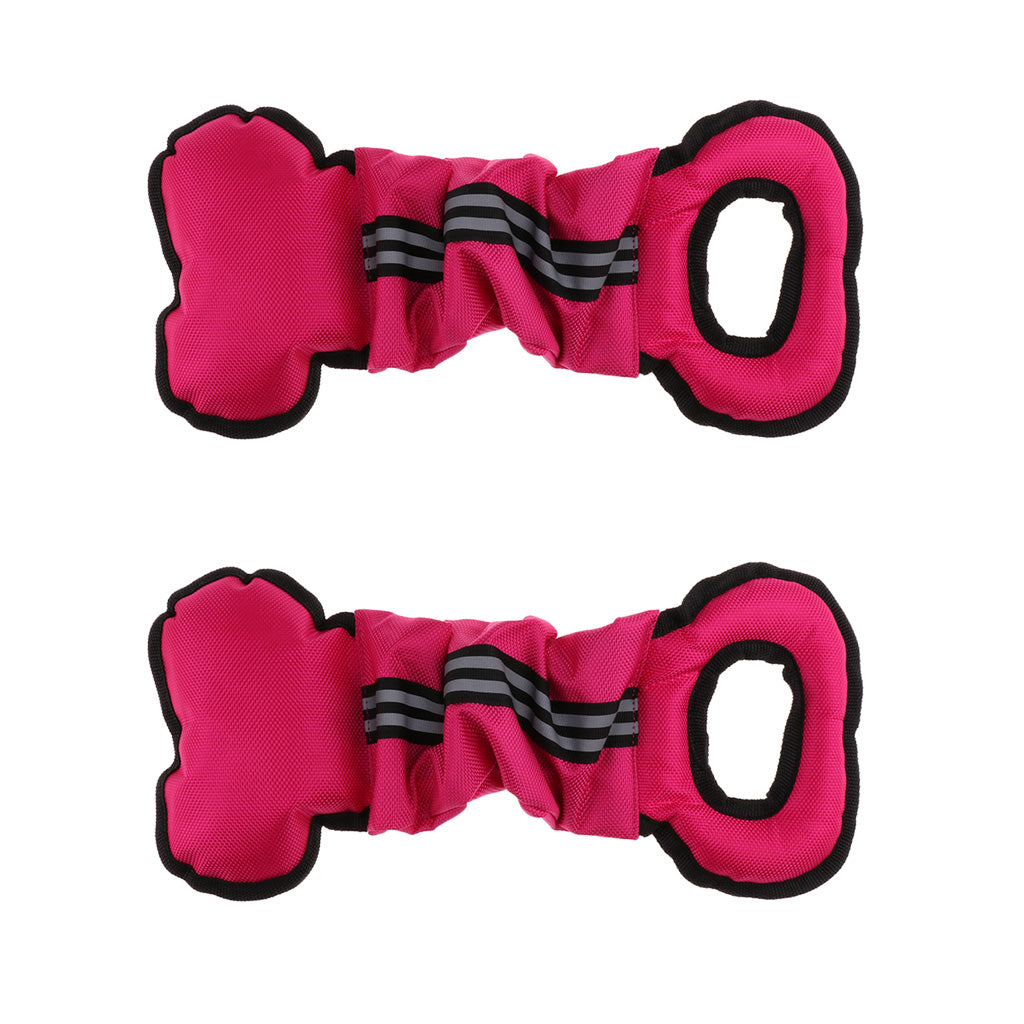 2Pcs Bone Type Dog Bite Tug Pillow Durable Exercise Training Toys Rose Red