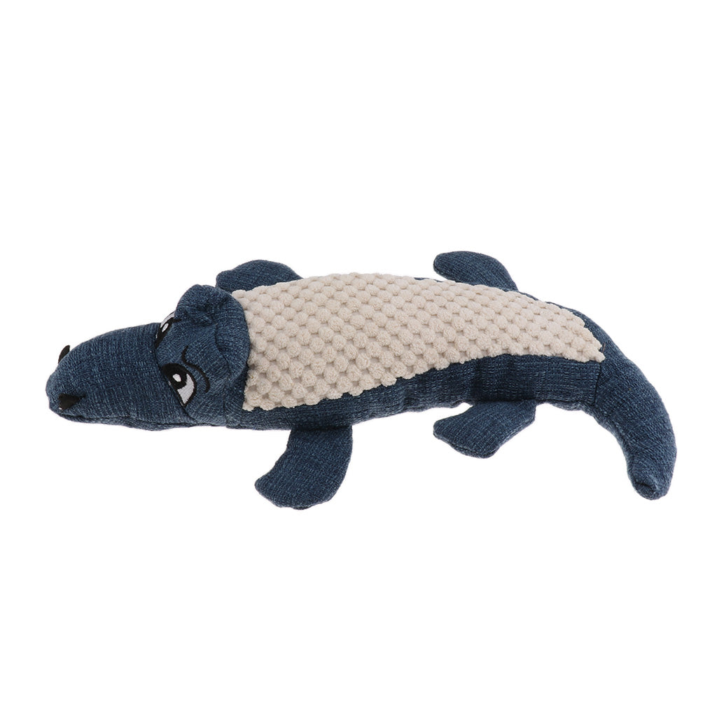 Pet Sound Cat Dog Squeaky Chew Toy Biting Toy Simulation Crocodile Blue