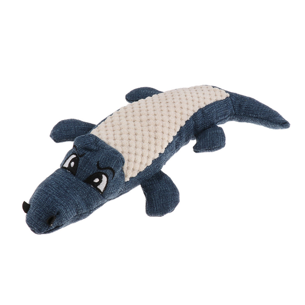 Pet Sound Cat Dog Squeaky Chew Toy Biting Toy Simulation Crocodile Blue