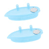 2 Pcs Pet Bath Supplies Hamster Mice Plastic Bathroom Cage Box Toilet Toy Blue with Mirror