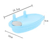 2 Pcs Pet Bath Supplies Hamster Mice Plastic Bathroom Cage Box Toilet Toy Blue with Mirror