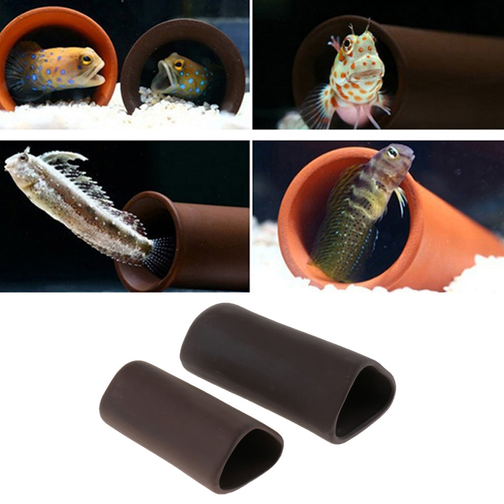 Fish Tank Ceramic Tubes Hiding Crab Shrimp Fry Cave Breeding Spawning Small