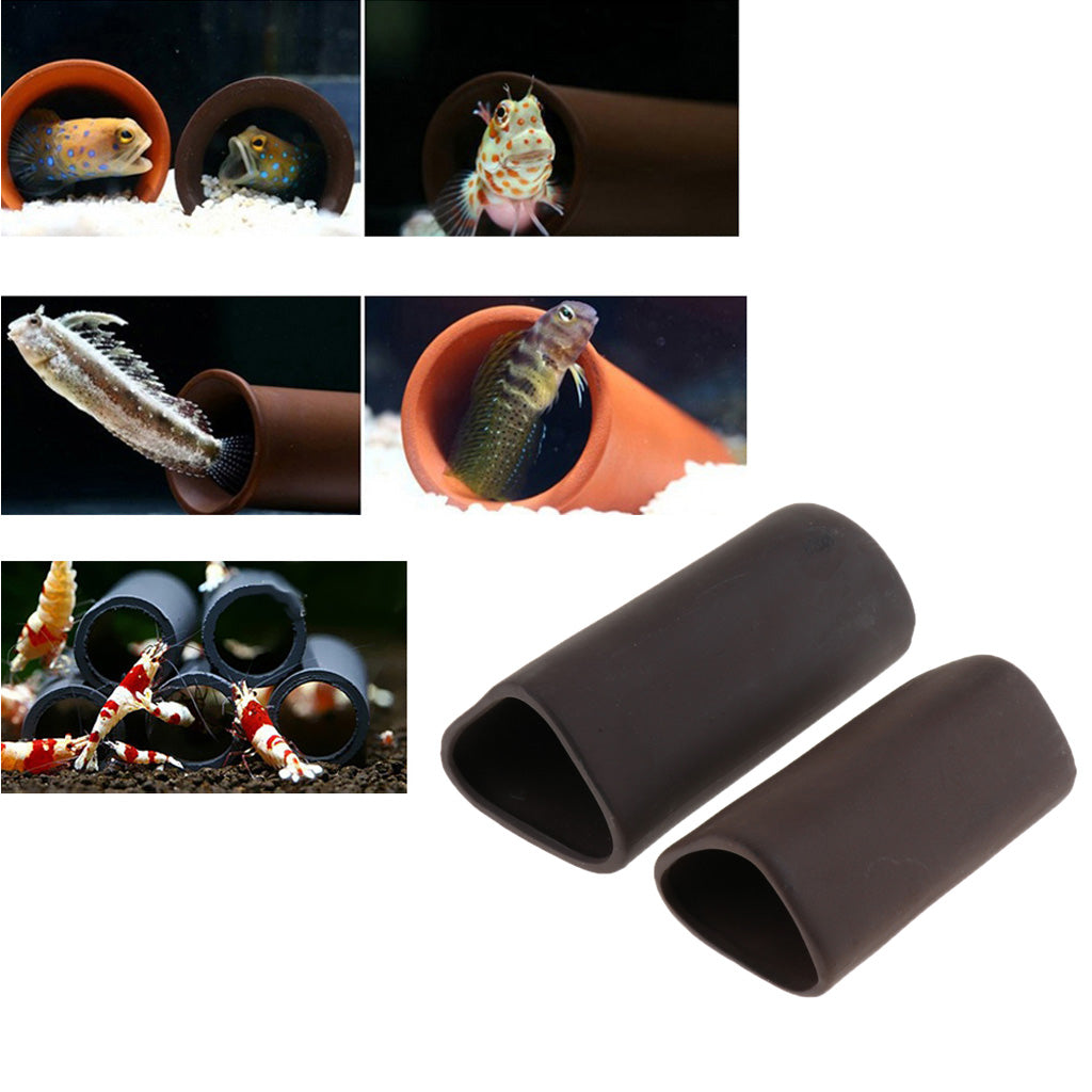 Fish Tank Ceramic Tubes Hiding Crab Shrimp Fry Cave Breeding Spawning Small