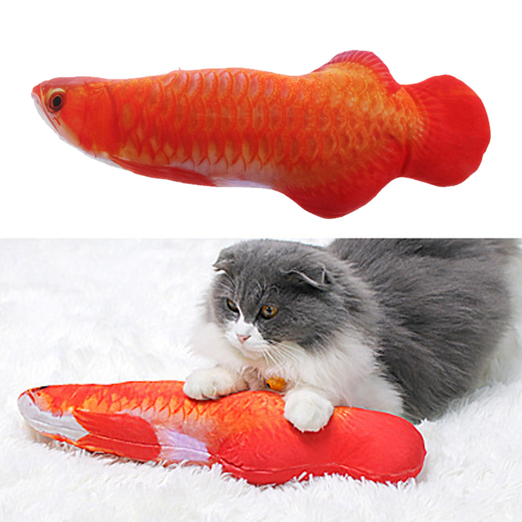 Cat Toys Interactive Catnip Emulational Fish Toy Chew Pillow for Cat Red