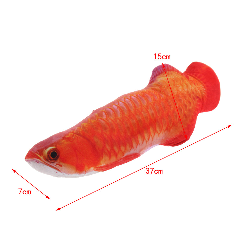 Cat Toys Interactive Catnip Emulational Fish Toy Chew Pillow for Cat Red