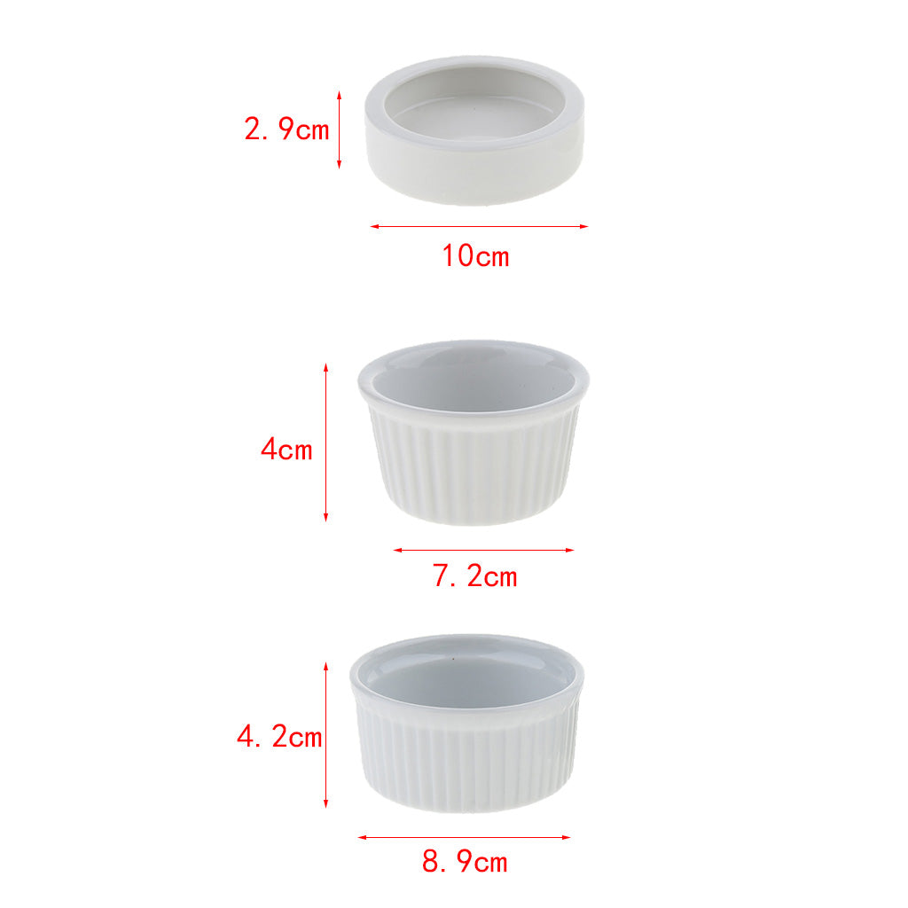 2 Pcs Reptile Feeder Ceramics Food Bowl Anti-escape Dish for Lizard C Style