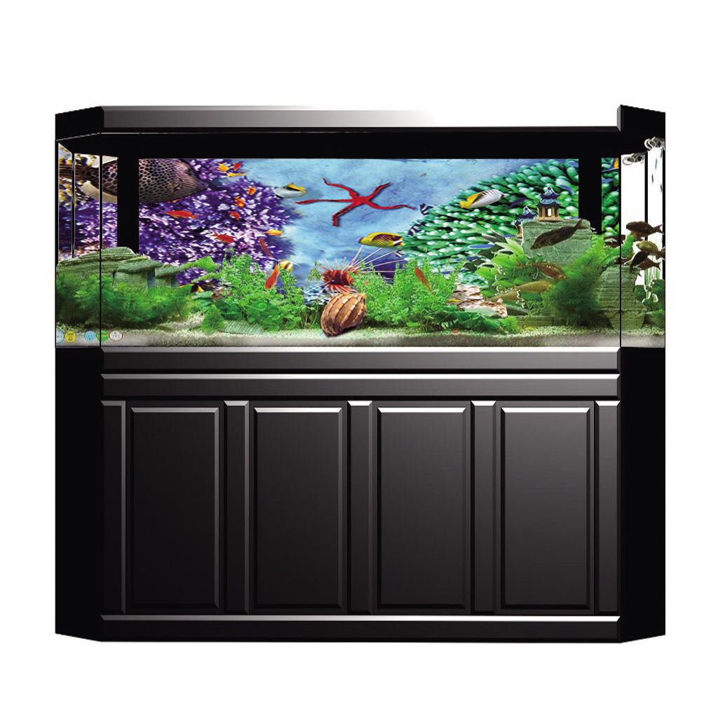 3D Effect Aquarium Poster Ocean Natural Landscape Poster Fish Tank Decor M