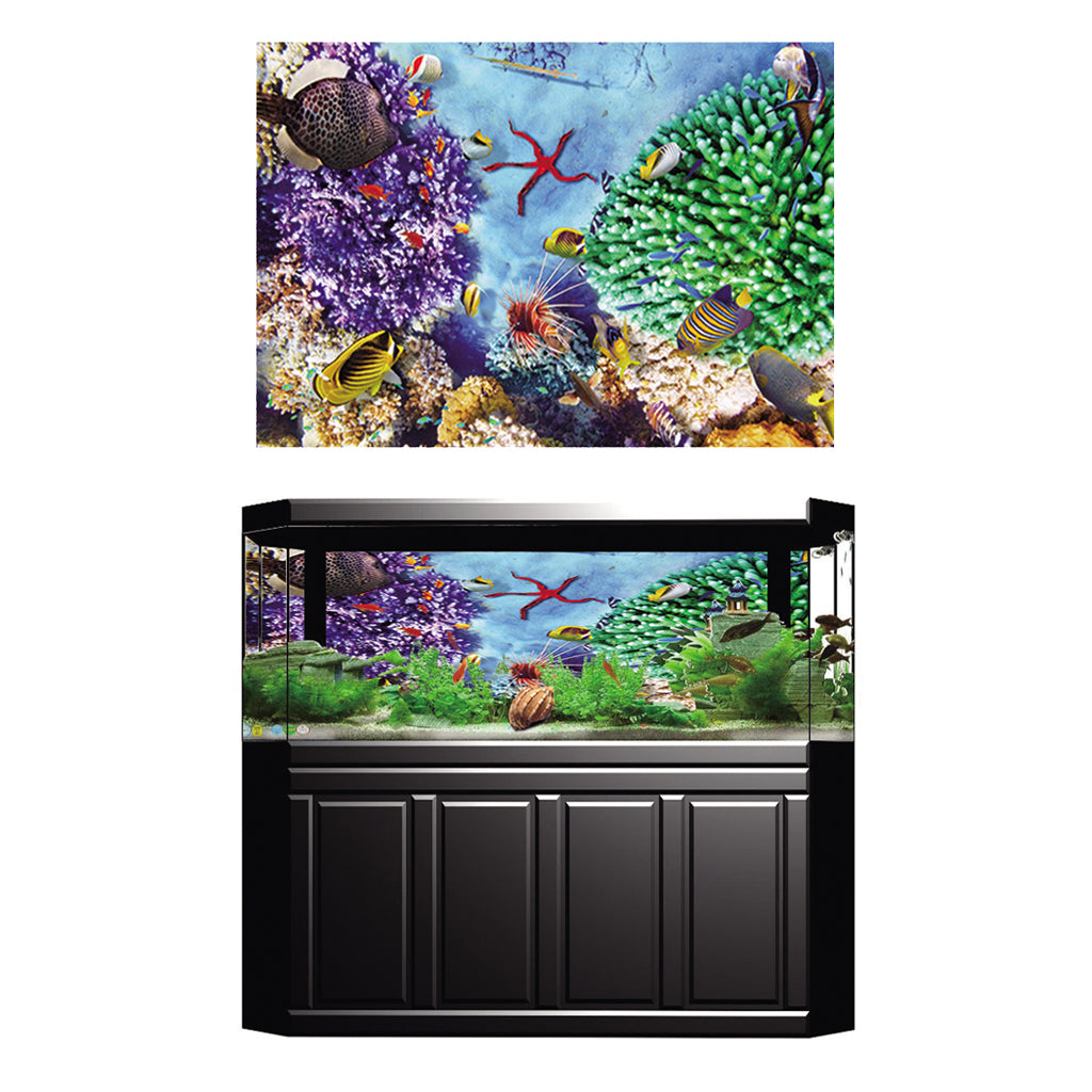 3D Effect Aquarium Poster Ocean Natural Landscape Poster Fish Tank Decor M